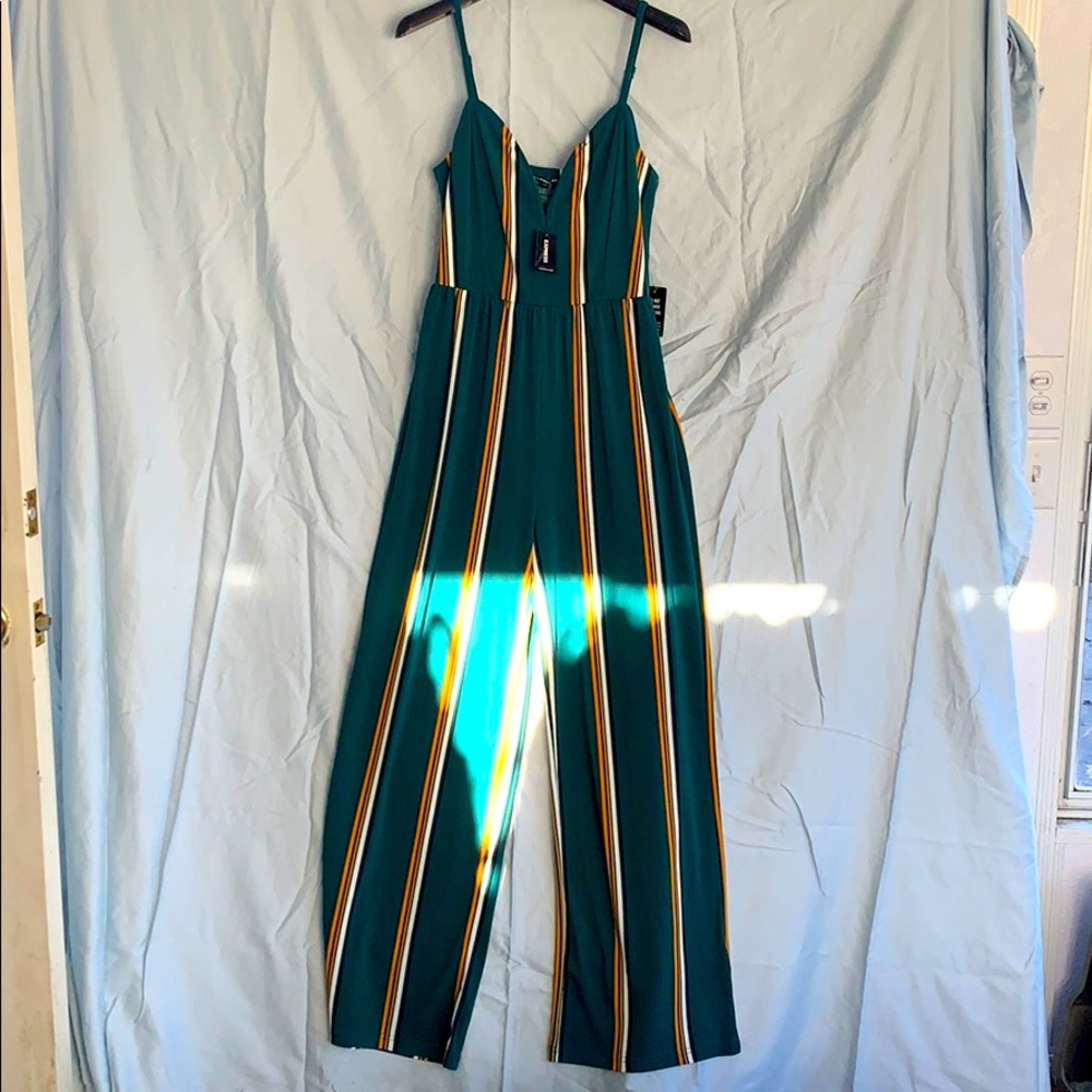 Express vertical striped jumpsuit